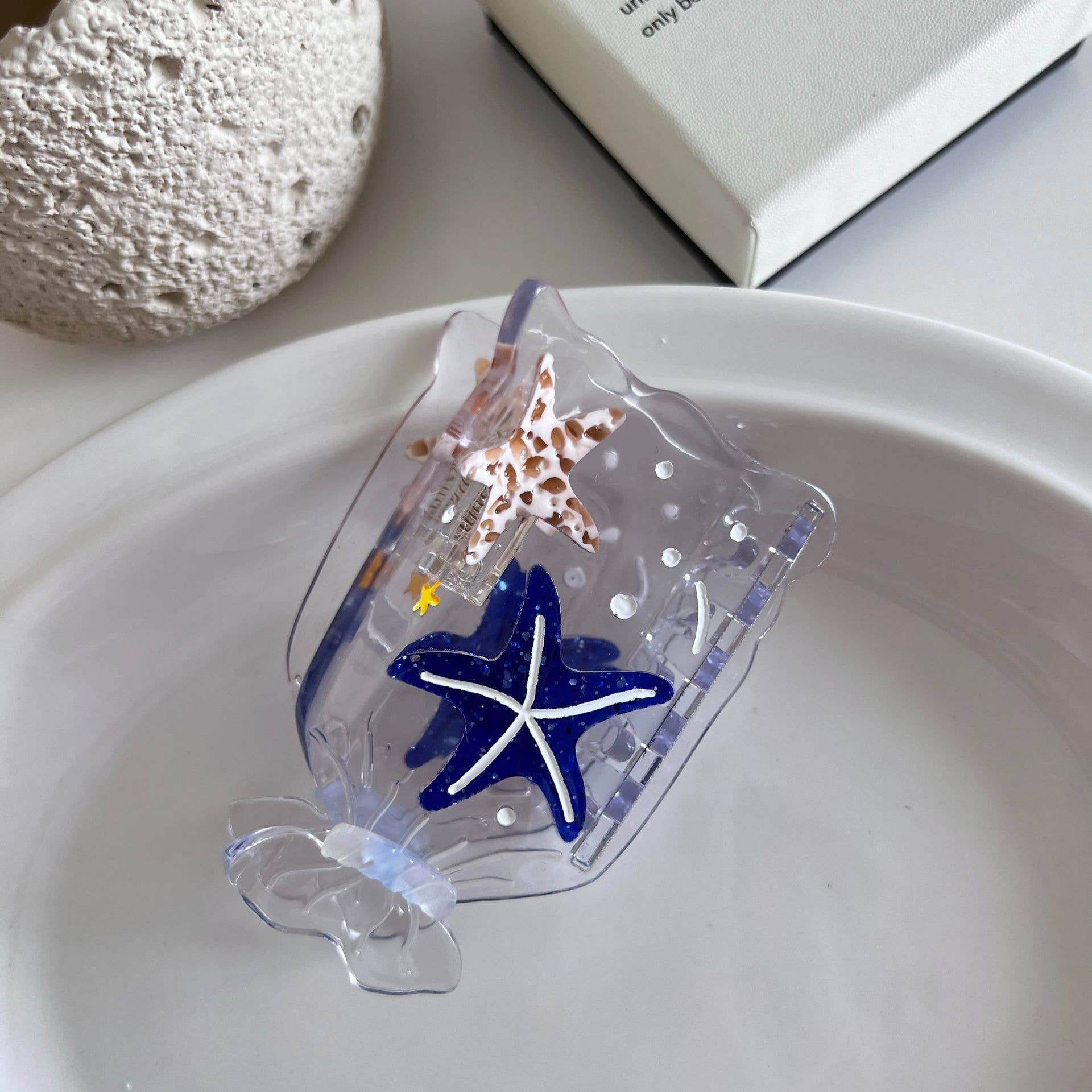 SoapElenGlen – Clips para cabelo - Mulher por atacado – Garrafa de Acetato Transparente com Criatura Marinha Criativa1