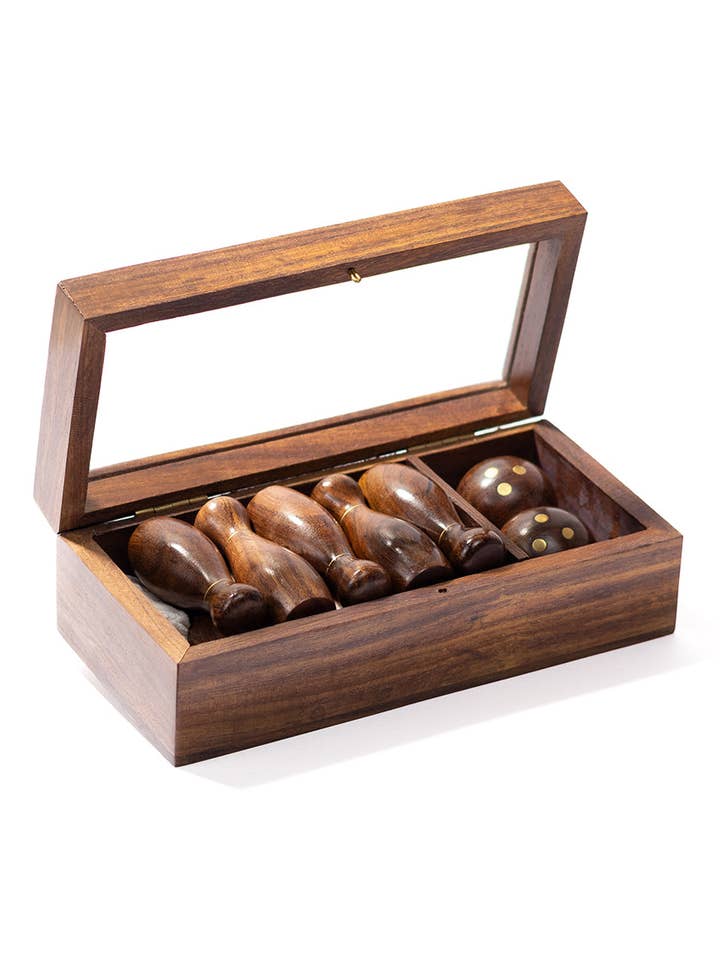 Jeu de Bowling de Table - Bois Fait Main pour la vente par Matr Boomie Fair Trade