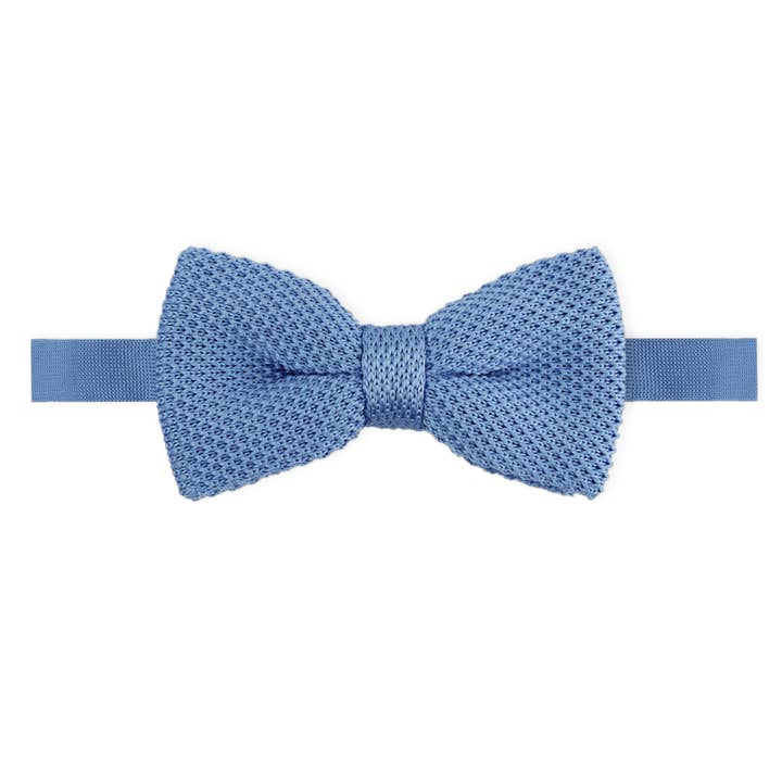 Children's Knitted Bow Tie - Light Blue for wholesale by THE GENTS LAB
