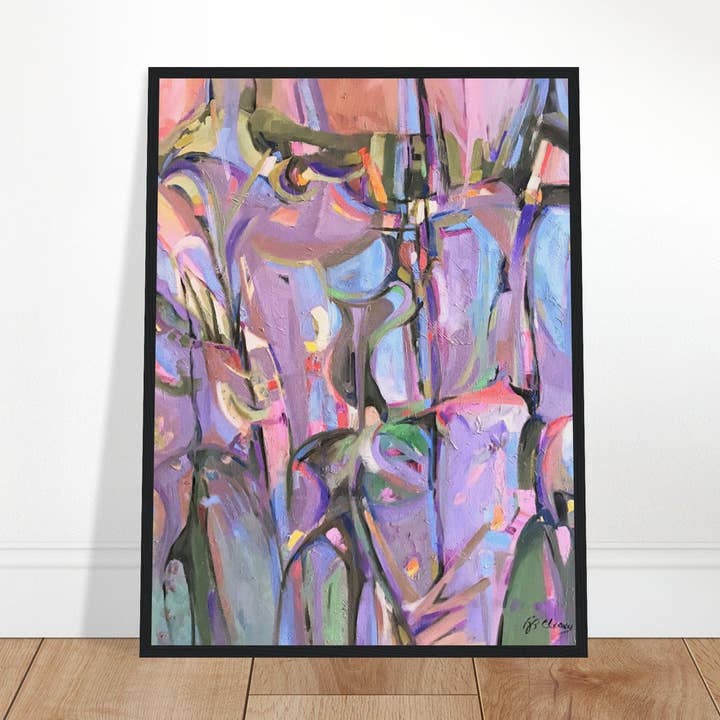 'Passager' Abstrakt I 18x24 tommer Træindrammet Sydvest Kunsttryk I Original Kunstværk af Amerikansk Kunstner Barbara Cleary for engroshandel hos Barbara Cleary Designs