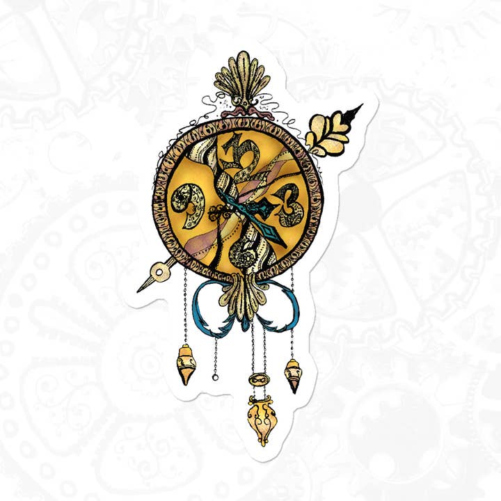 Steampunk Grandfather Clock, Victorian Sticker for wholesale by Katekreates