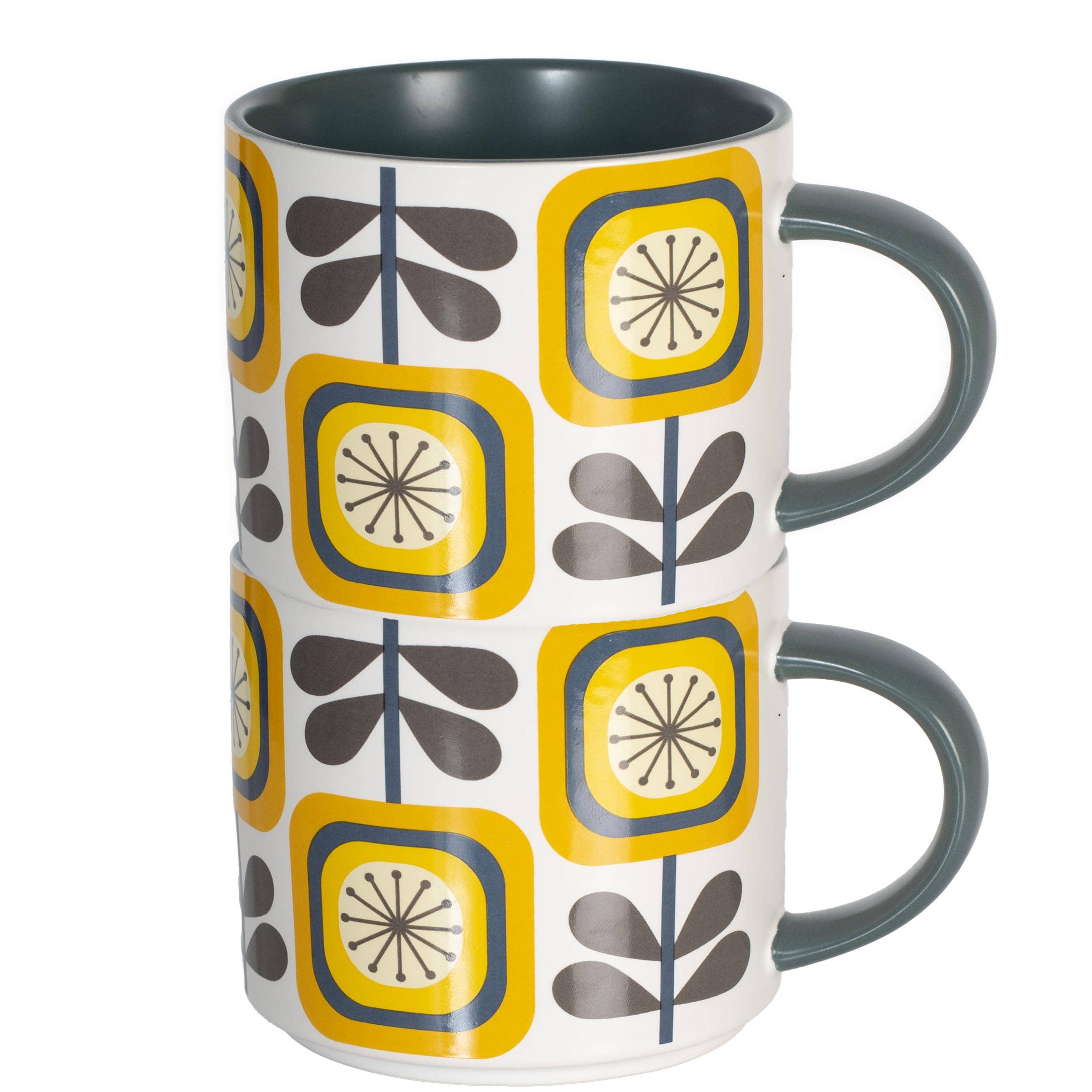 Mod Lounge Paper Company - Wholesale Coffee Mug - Sunflower Fall Mid Century Modern Stackable Matte Coffee Mug4