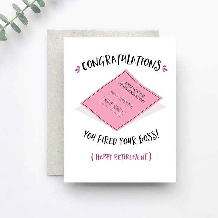 Fired Your Boss Retirement Card for wholesale by Merrily Paper