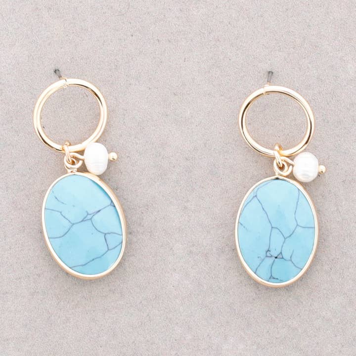 Stone Hanging Hoop Earrings for wholesale by Sonata