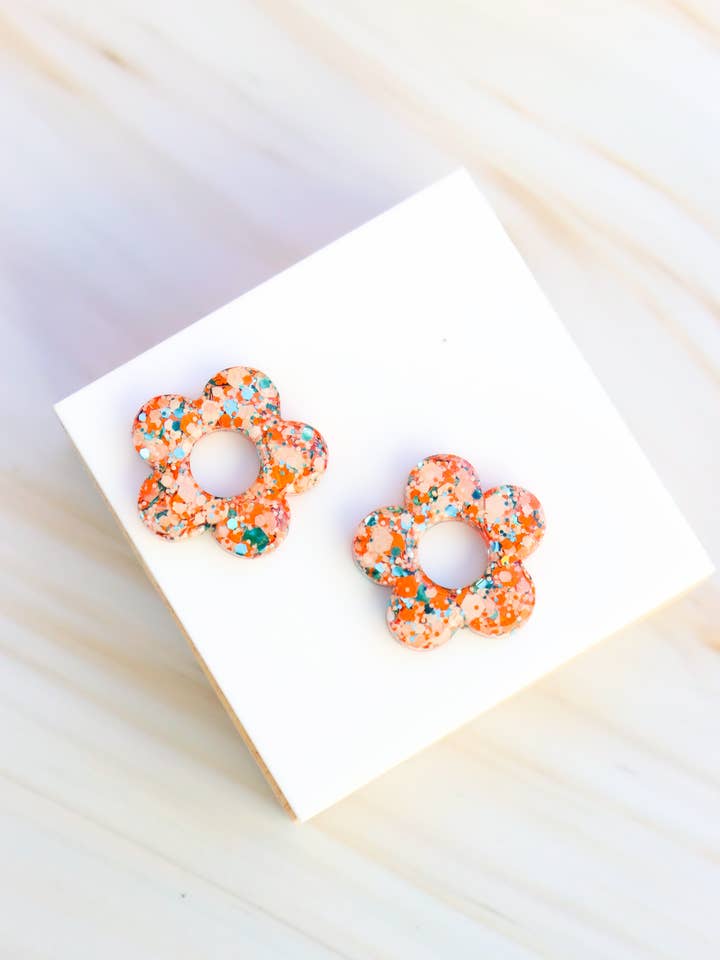 Créoles Isabelle Paillettes Citrouille turquoise pour la vente par CG Home