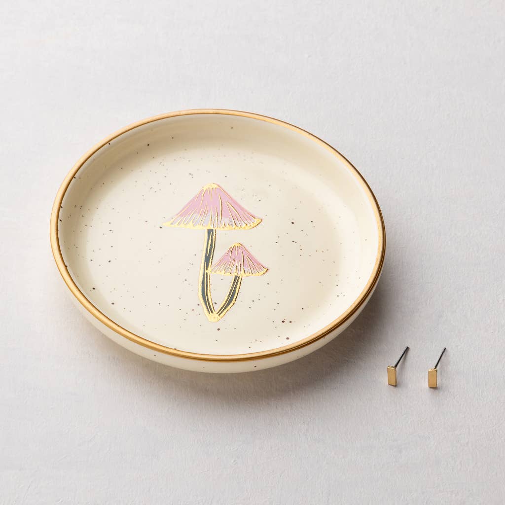 Scout Curated Wears - Wholesale Jewelry Dish - Jewelry Dish & Stud Earring Set - Mushroom/Oatmeal1