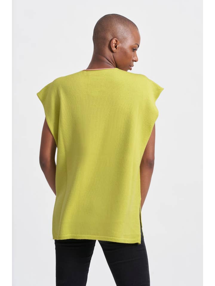 MIND THE GAP V-NECK TANK LIME for wholesale on Faire2