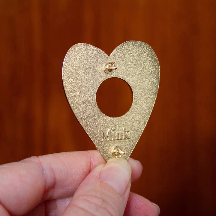 Mink - Wholesale Lapel Pin/Button - Heart shaped Button Covers3