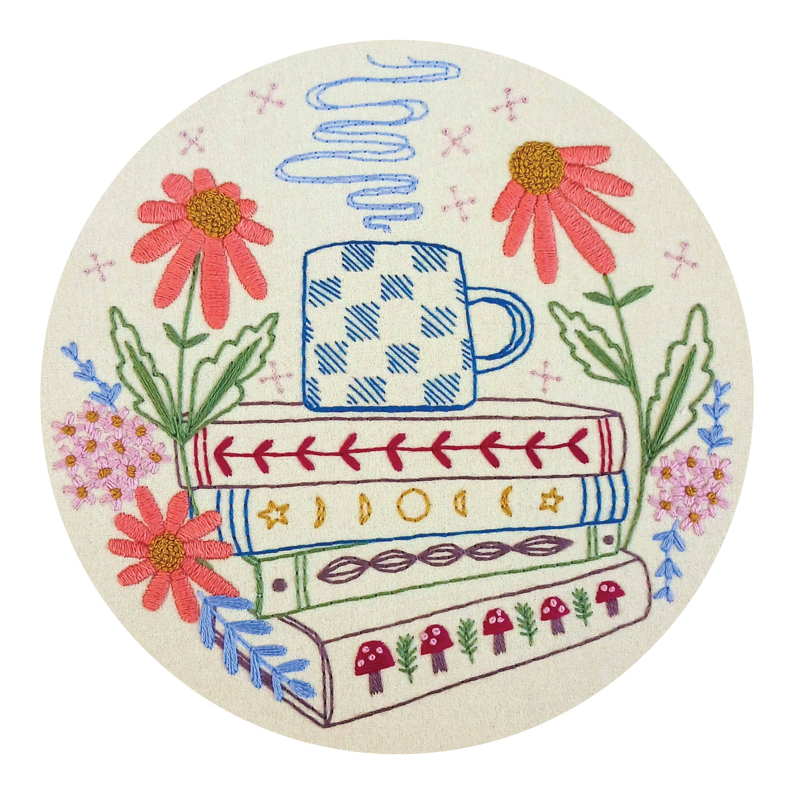 cozyblue handmade - Wholesale Embroidery/Cross Stitch Supplies - book nook pre-printed fabric embroidery pattern0