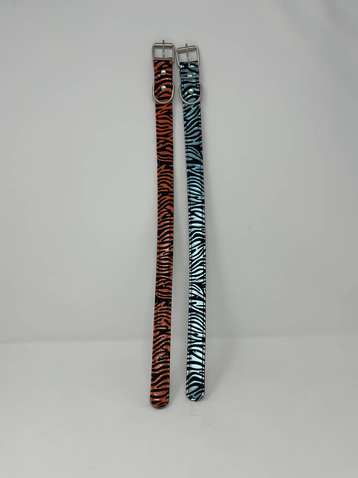 Zebra Design Dog Collar Medium Size Assorted Colors for wholesale by USA HomeMax