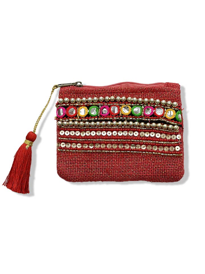 Mini Jute Pouch / TR-2512 for wholesale by Belle Com'Elle