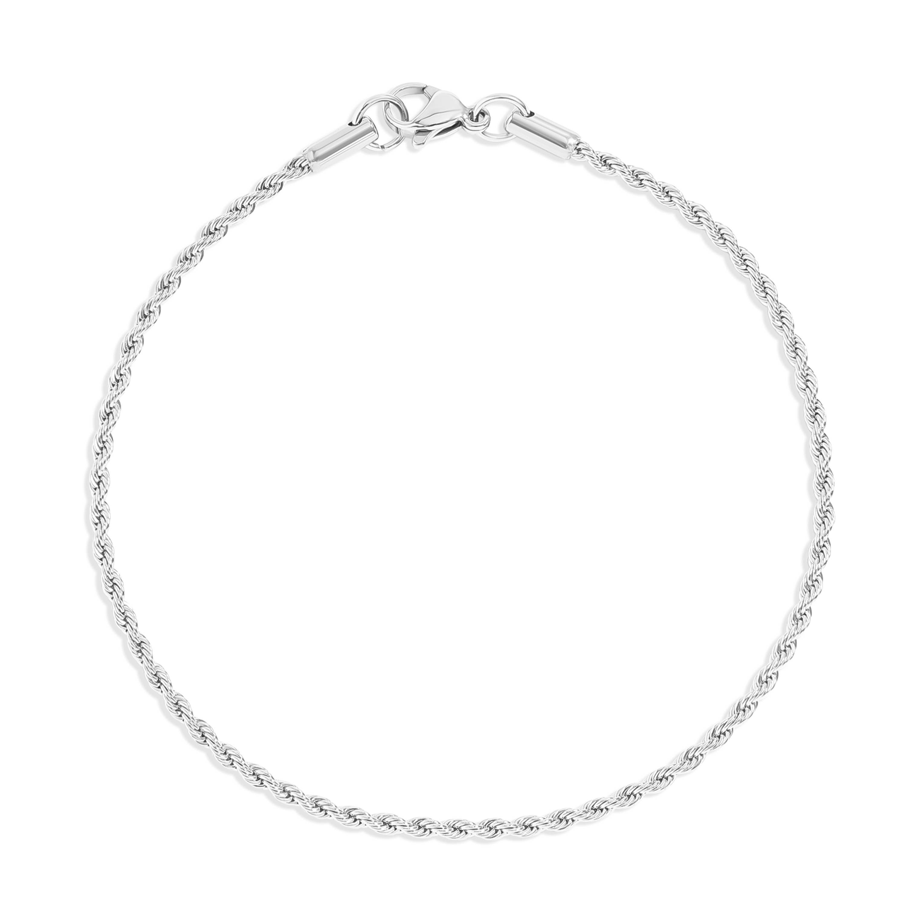WJW – Pulseira de elo e corrente por atacado – Pulseira / Tornozeleira Corrente Corda - Ouro, Prata, Preto2