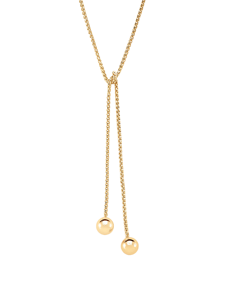 HoopLa - Vendita all'ingrosso Collane a catena e maglie - Collana in acciaio con corda a laccio, nappina a sfera e catena avvolgente Audrey.0