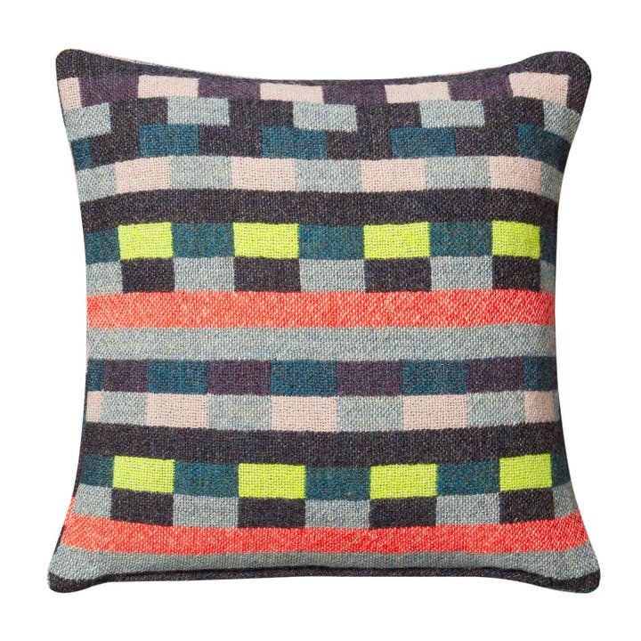 Glitch Woven Square Cushion - Denim Blue for wholesale by Donna Wilson
