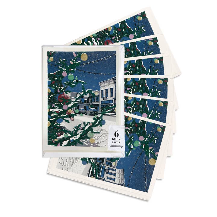 Small Town Christmas Blank Greeting Card Boxed Set for wholesale by Peninsula Prints