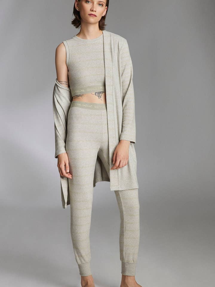 Women's 3-Piece Comfy Crop Top Pajama Set - Loungewear for wholesale by UP Textiles