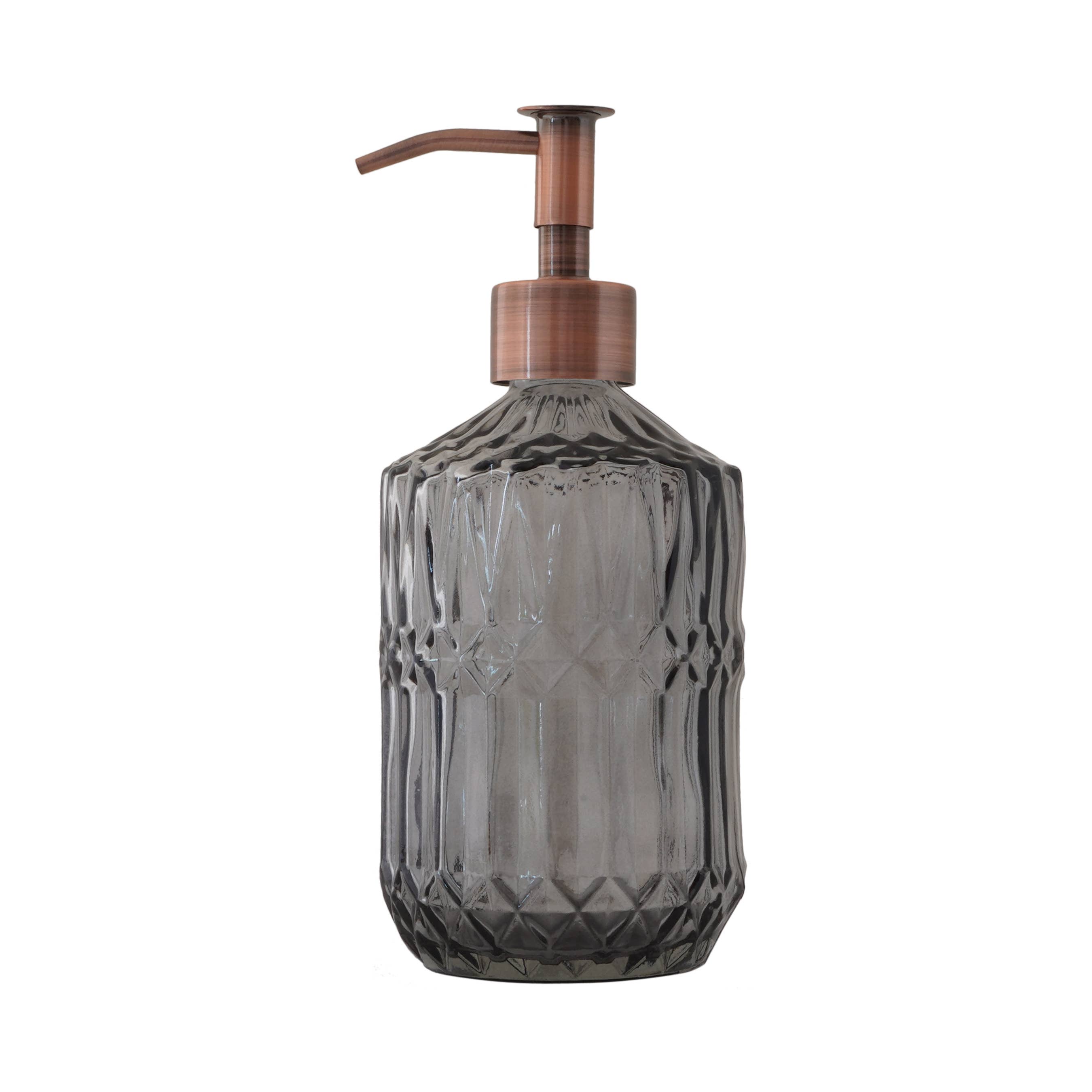 Sanwacraft – Dispensador de sabonete por atacado – Dosador de Sabonete Líquido de Vidro com Padrão Cristalino e Bomba Slim8