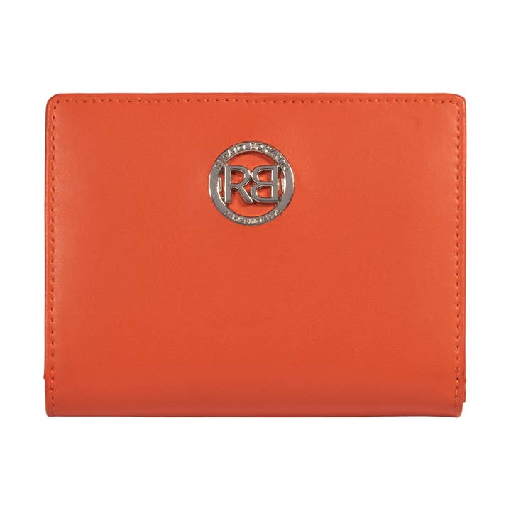RB1083SAM | Damen-Geldbörse Made in Italy aus echtem, glattem, mattem Leder. Farbe Paprika. Maße (geschlossen): 13 x 9 x 2,5 cm für den Großhandel von Kaili mood / RENATO BORZATTA - Italy since 1978 -