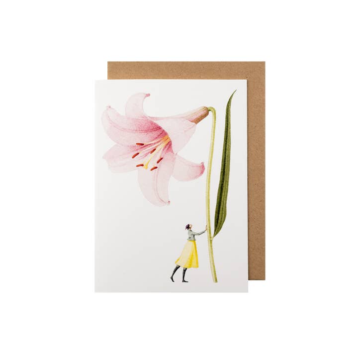 Hester & Cook - Stationery - Wholesale Everyday Greeting Card - Pink Lily Card