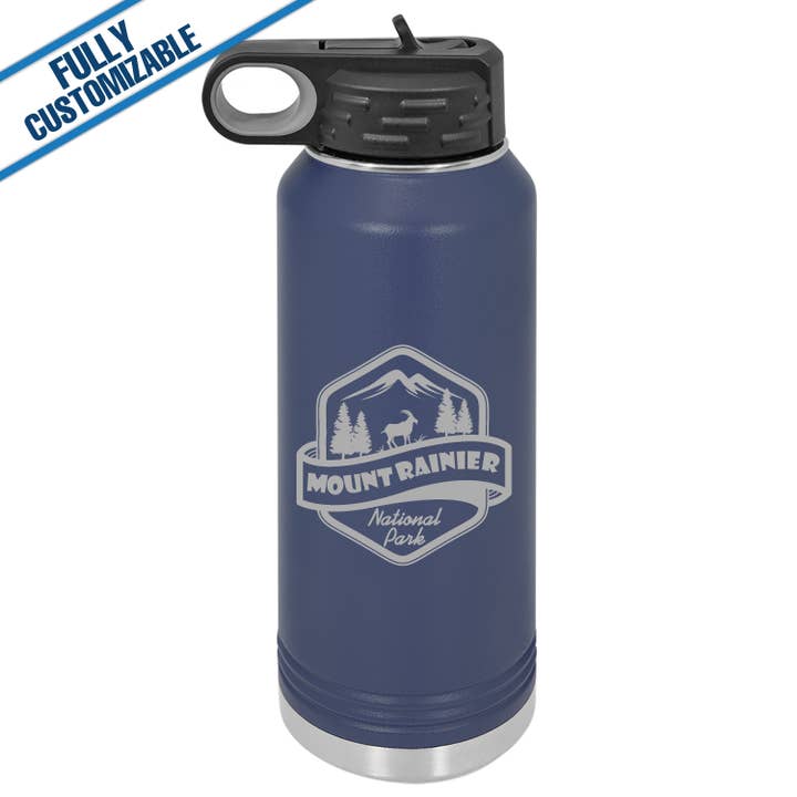 GiftWorksPlus - Wholesale Water Bottle - 32oz. Engraved Water Bottle with Straw - Fully Customizable10