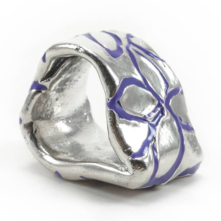 Fiori pizzicati in argento in viola per la vendita all'ingrosso da parte di Rebecca Nadler Designs