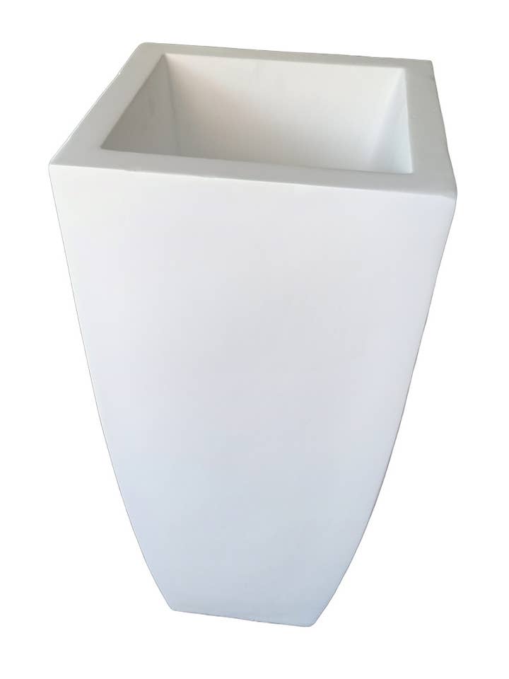MAGNESIUM POTTERY POT, 12.2"X, 12.2"X27.56", MATTE WHITE for wholesale by Select Artificials, Inc.