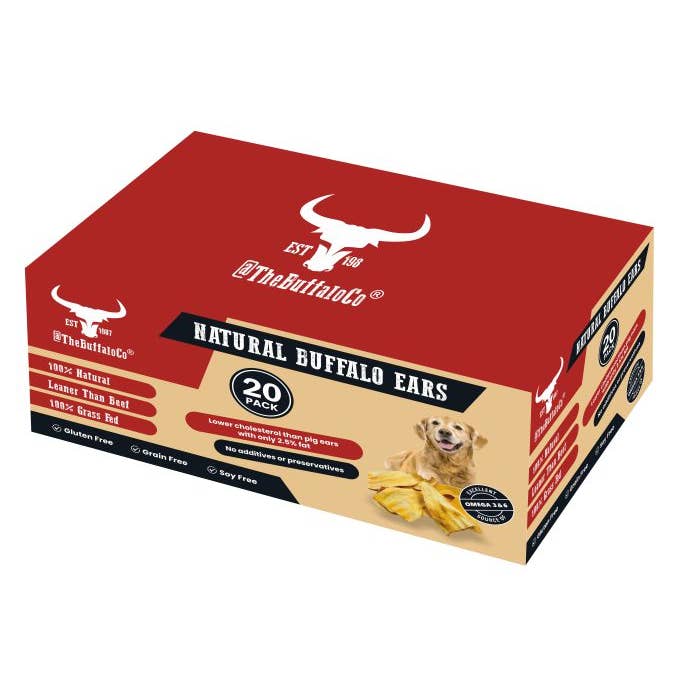 The Buffalo Co. – snacks e guloseimas - Cão por atacado – Buffalo Ears Caixa com 20 - Petiscos para Cachorro5