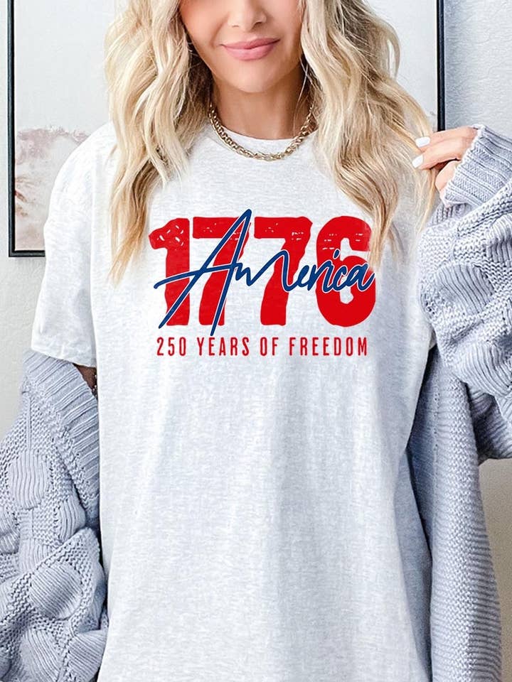 1776 America 250 Years Graphic Heavy Cotton Tee for wholesale by COLORBEAR