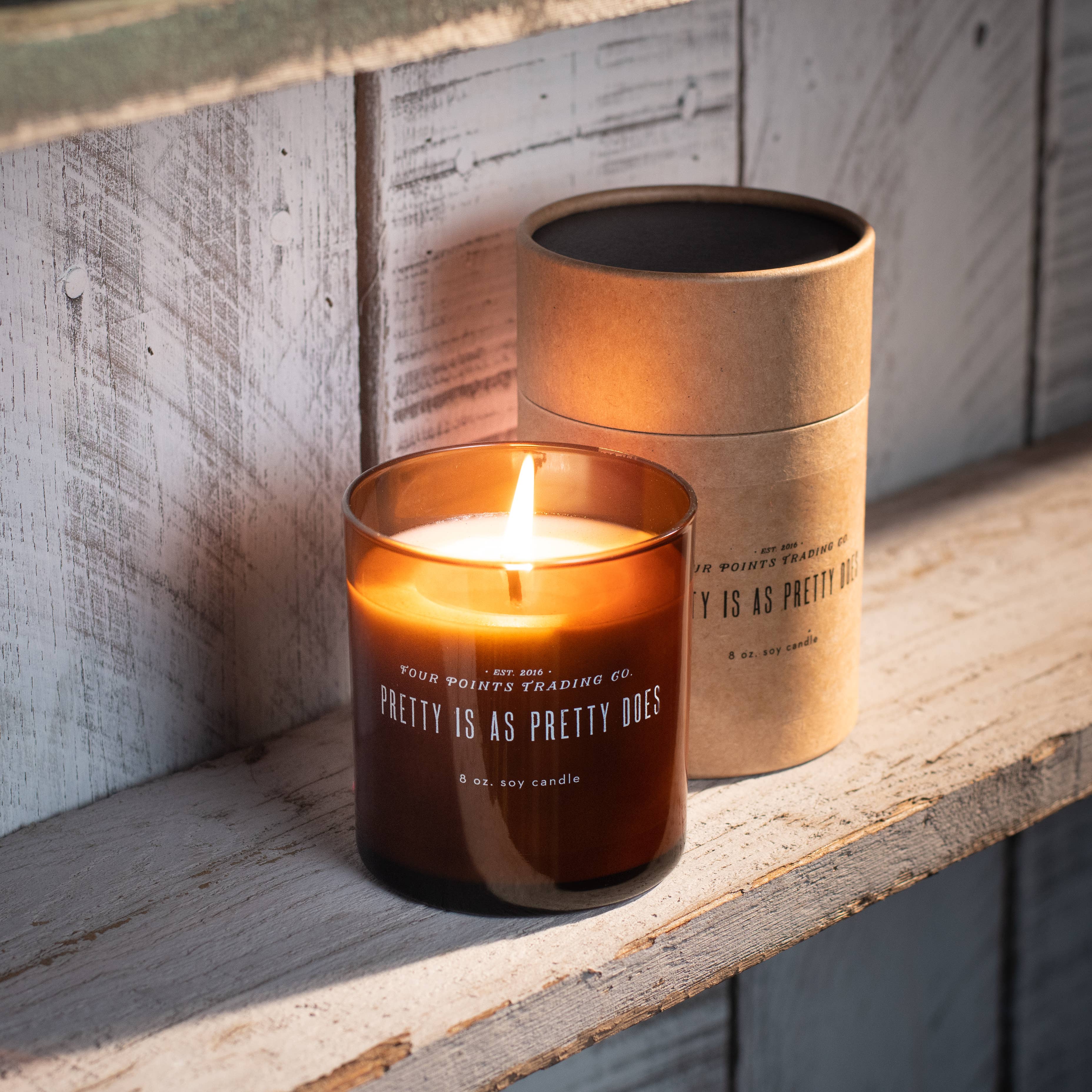 Four Points Trading Co - Wholesale Jar/Filled Candle - Scentiments: Pretty Is As Pretty Does 8 oz Soy Candle1