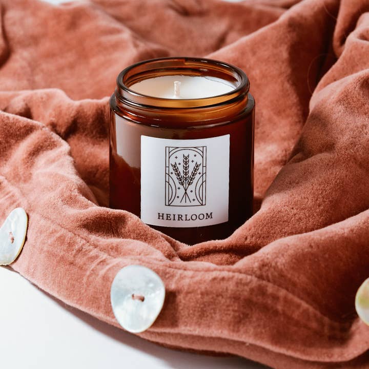 Herland Home - Wholesale Jar/Filled Candle - Heirloom 3.4oz Small Fine Fragrance Holiday Amber Jar Candle3