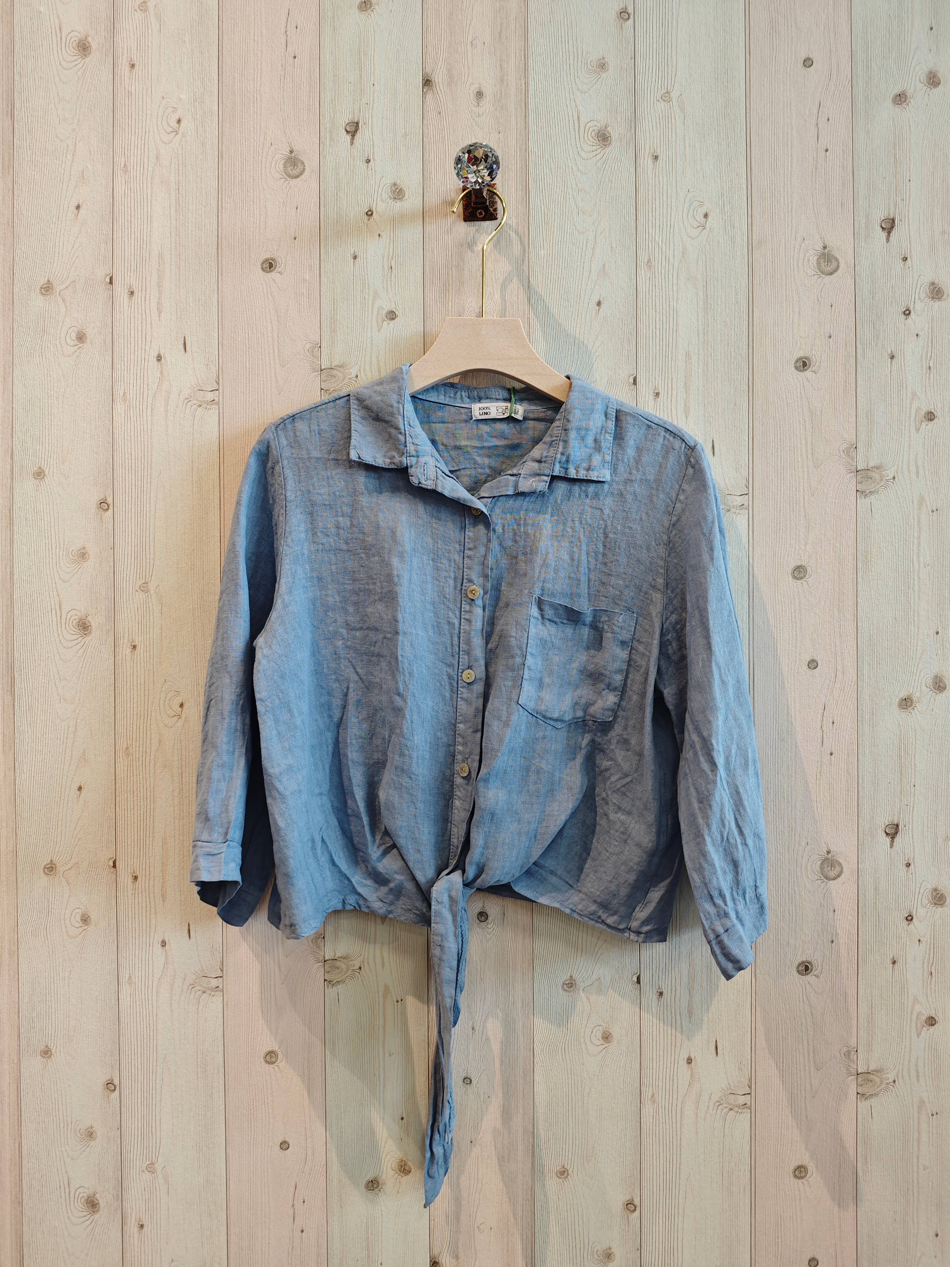 Linen & More - Wholesale Button Down Shirt - Women's - REF 89166 100% LINEN TIE SHIRT5