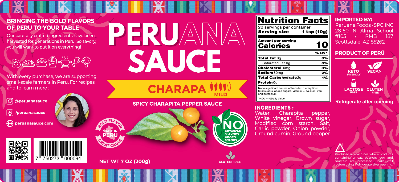 Peruana Foods - SPC – wholesale Stark sås – Charapa Gourmet Charapita Chili Pppr Sås, 7oz, GF, Vegan, Keto1