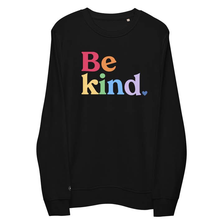 Be Kind Rainbow Crewneck Sweatshirt for wholesale by Kind Cotton