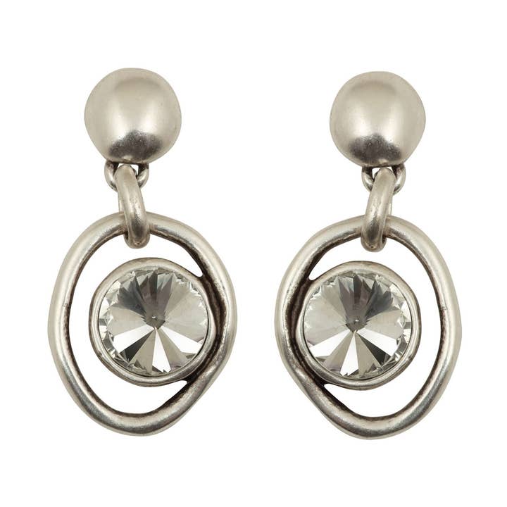 Gaia Earrings - Smoky or Clear Crystal for wholesale by Avance