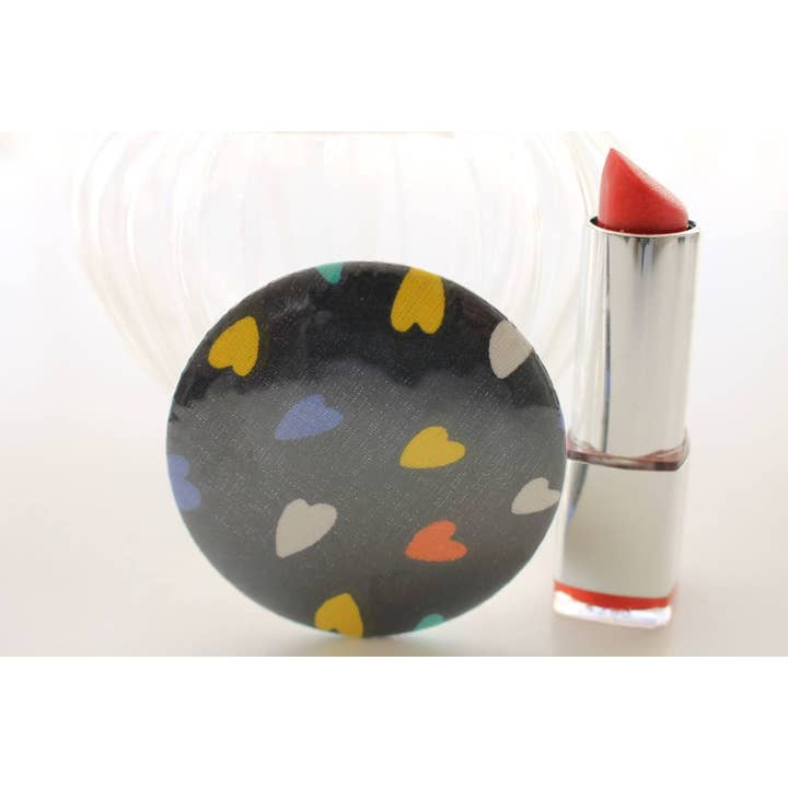 Bella pocket mirror with colorful hearts for wholesale by Sabrina Trefle