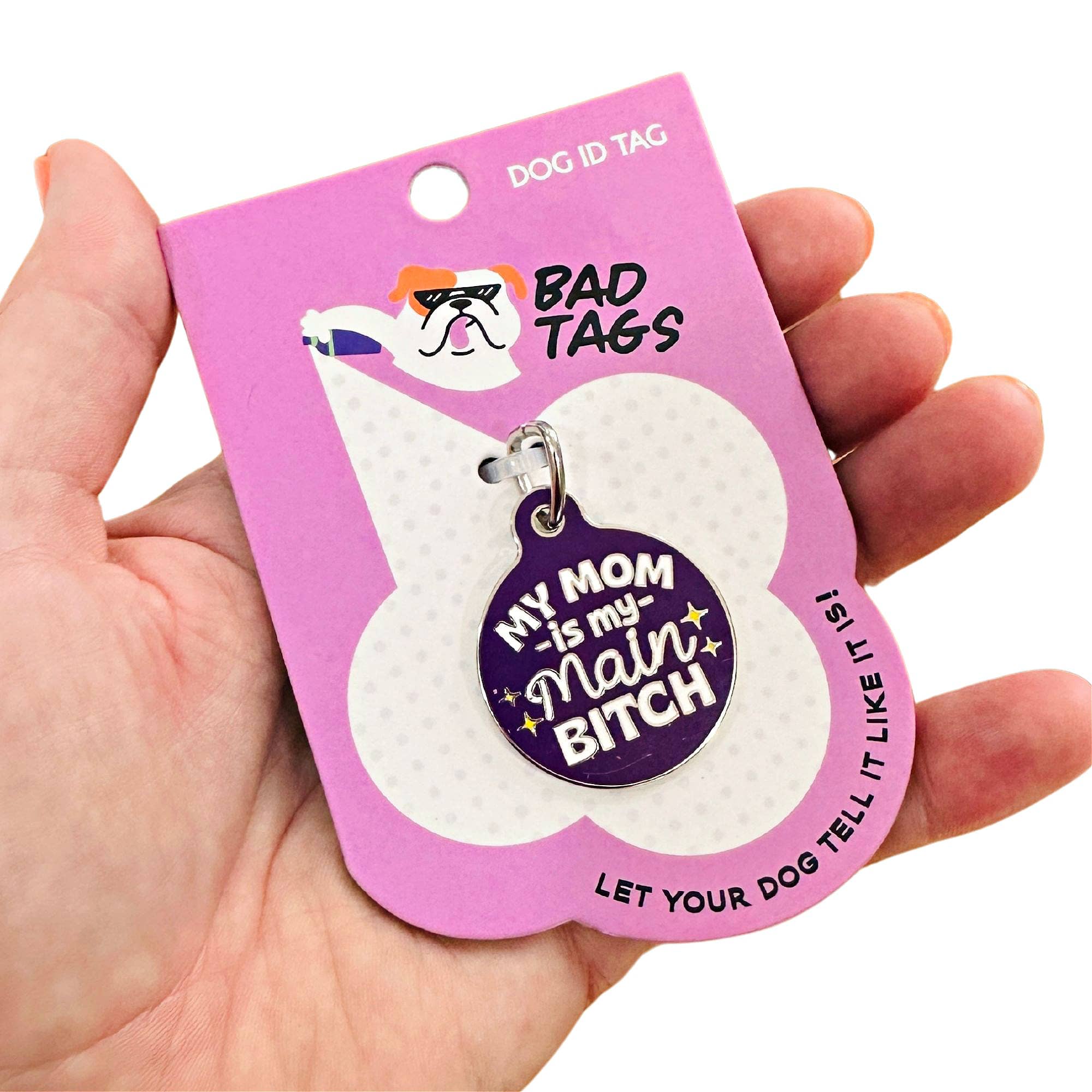 Bad Tags – Großhandel Halsband-Anhänger – Katze/Hund – Personalisierter Haustier-ID-Anhänger mit scannbarem Code - Mama, meine Hauptbitch1