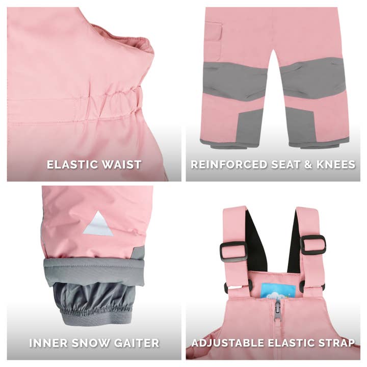 Jan & Jul - Wholesale Overalls - Kids - Dusty Pink | Kids Snow Overalls5