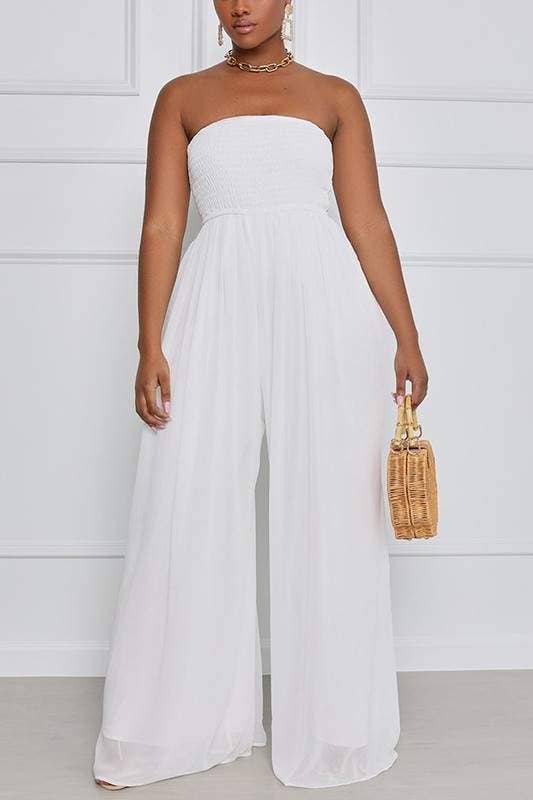 Flarix - Wholesale Jumpsuit - Women's - tube chiffon wide leg jumpsuits5