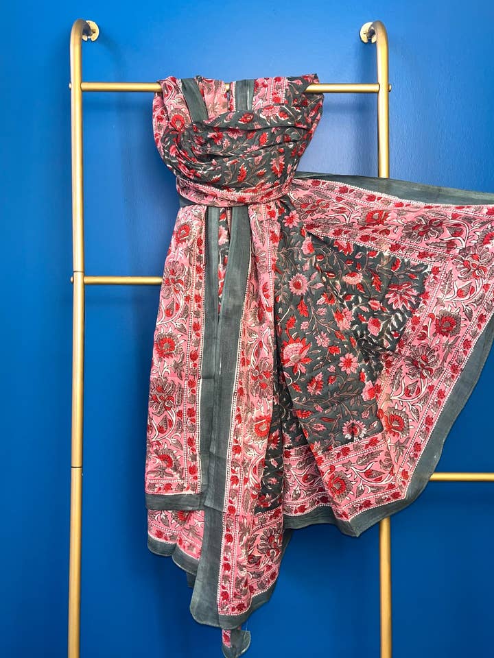 Cotton Scarf- Dk.Green for wholesale by HAPPY HATTI