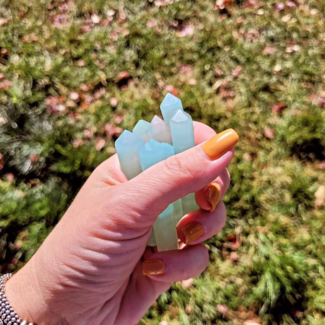 ZARDENIA - Venta al por mayor Piedras/cristales espirituales - Puntos de calcita de pistacho 4