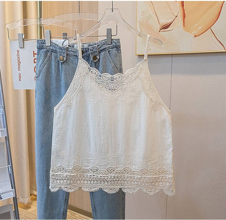 Hope & Sunshine - Wholesale Tank Top - Women's - Lace Embroidered Tank Top1