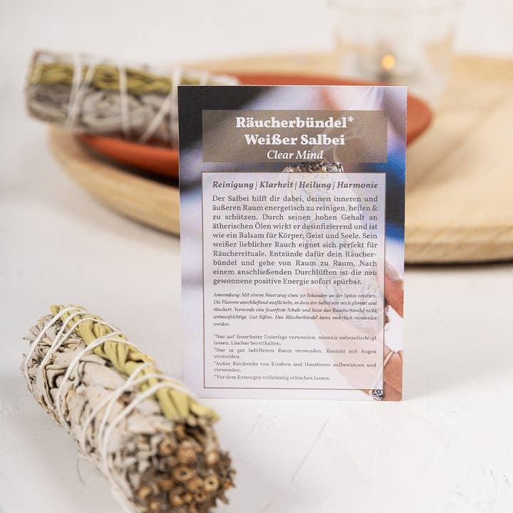 Oh Shanti - Vente Bâton de sauge - Fagot de fumigation Sauge blanche & Herbe douce2