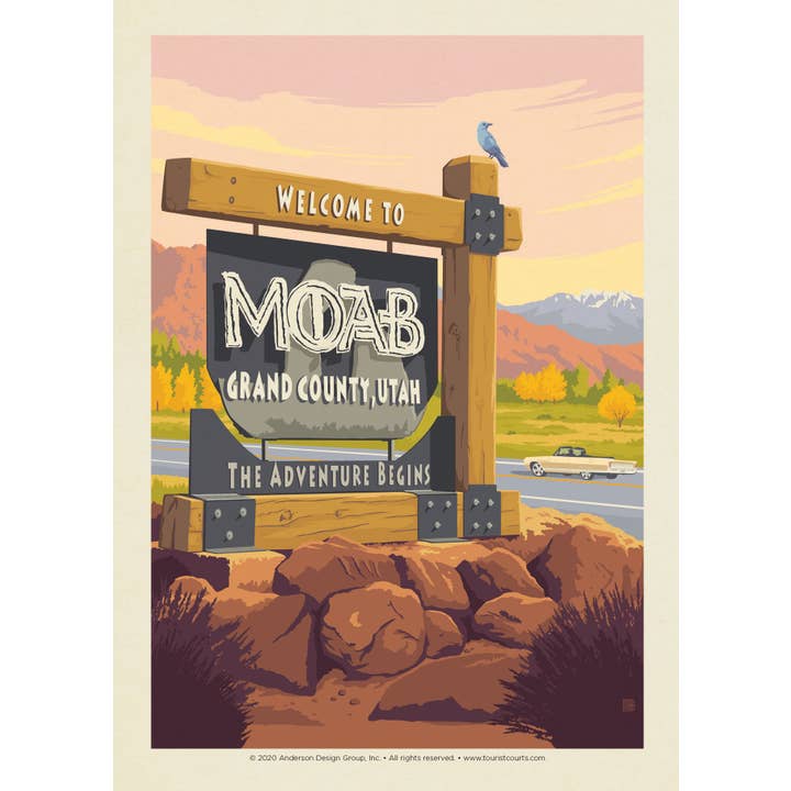 Moab UT Postcard for wholesale by Tourist Courts
