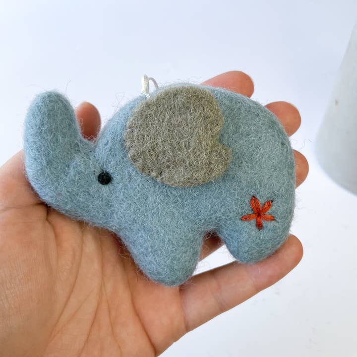 Elephant - Felt Ornament for wholesale by AKUKU
