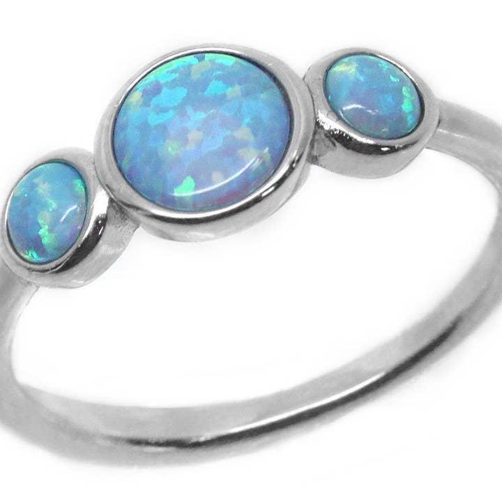 Sterling zilveren ring met blauwe opaal voor wholesale door Atlanta Jewelers Supply