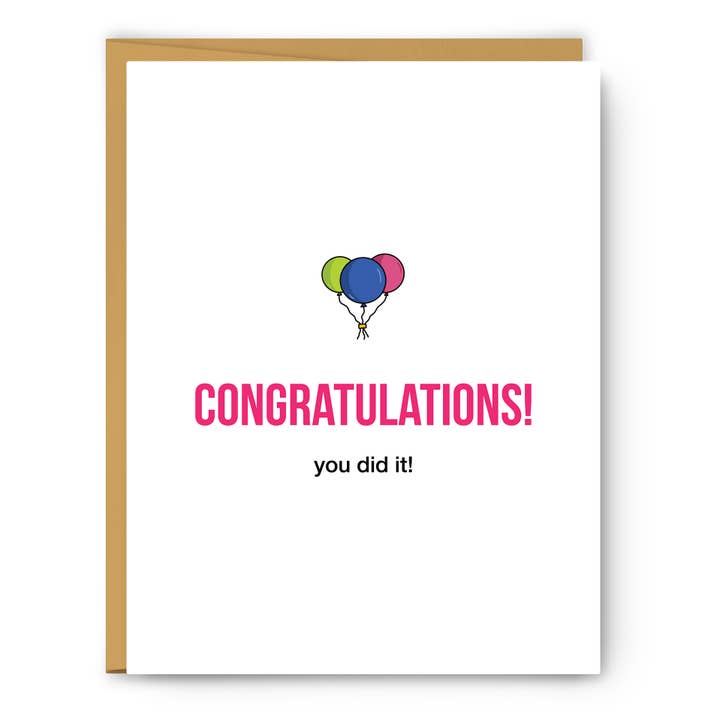 Congratulations Definition Illustration - Congrats Card for wholesale by Footnotes