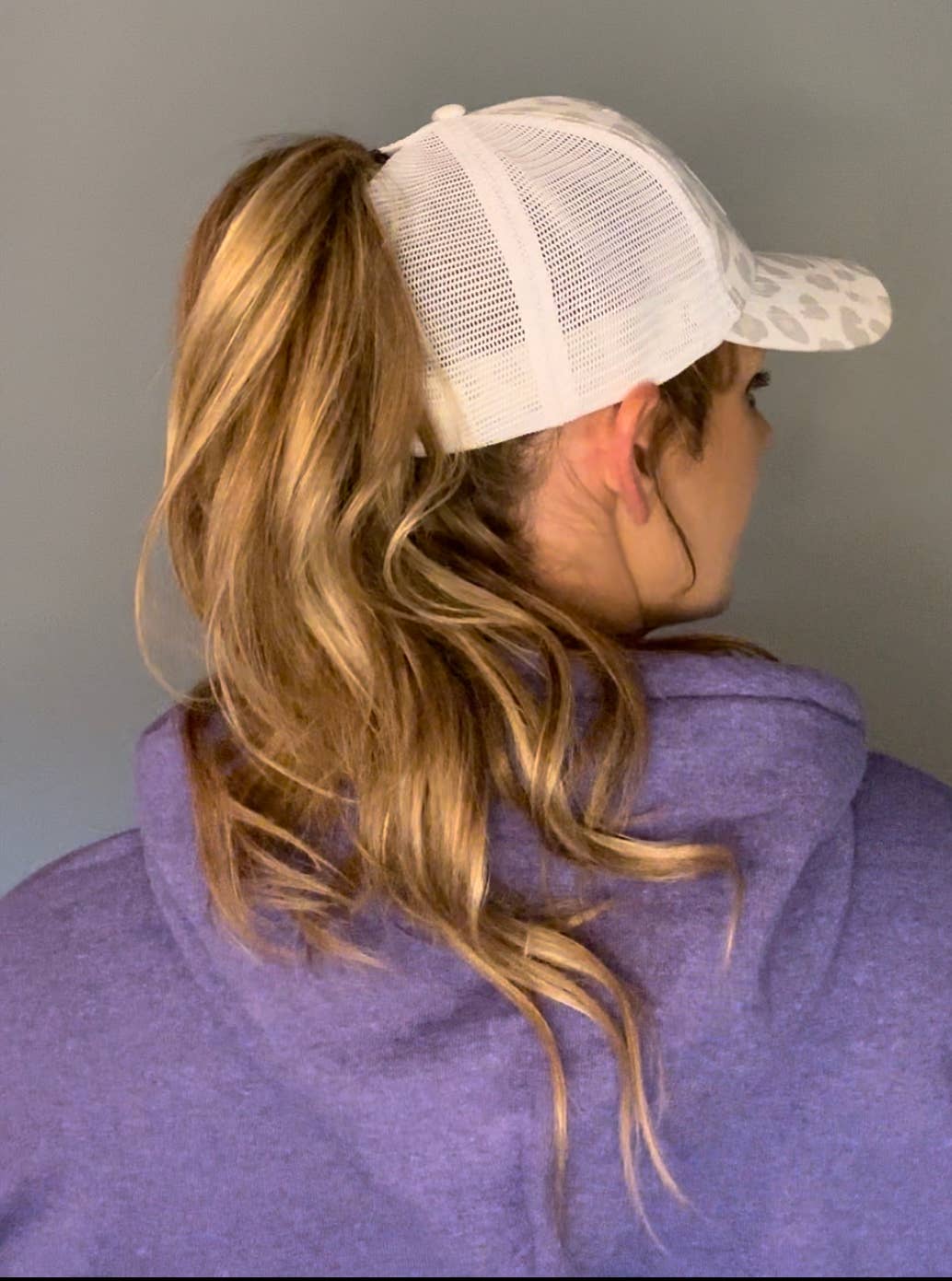 Small Town Clothing Company - Wholesale Ponytail Cap - Women's - Vikings White Leopard Ponytail Hat8