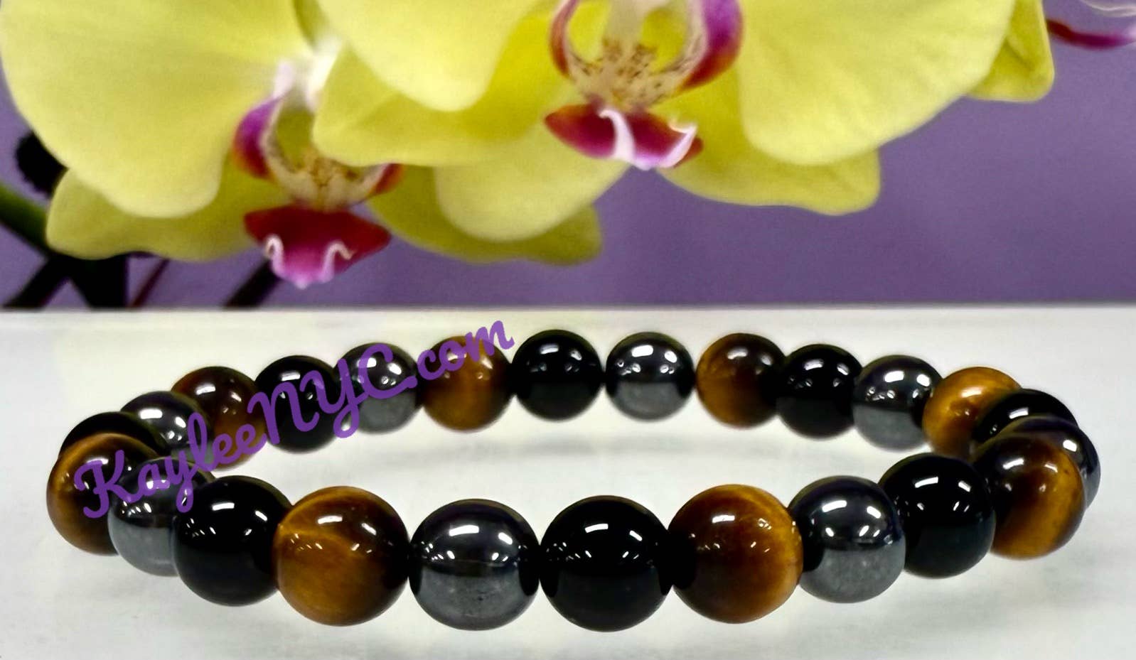 KayleeNYC - Wholesale Sieradenset - Beschermende elastische armbanden met 8 mm kristallen, 19 cm9