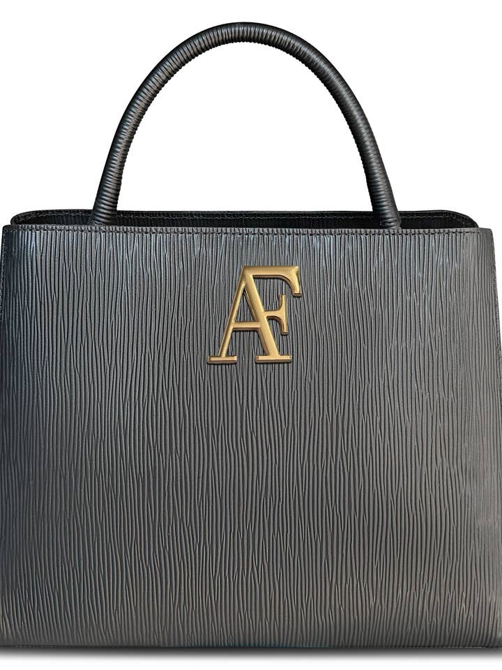 Bolso Navona de piel texturizada negra para venta al por mayor de Alinari Firenze