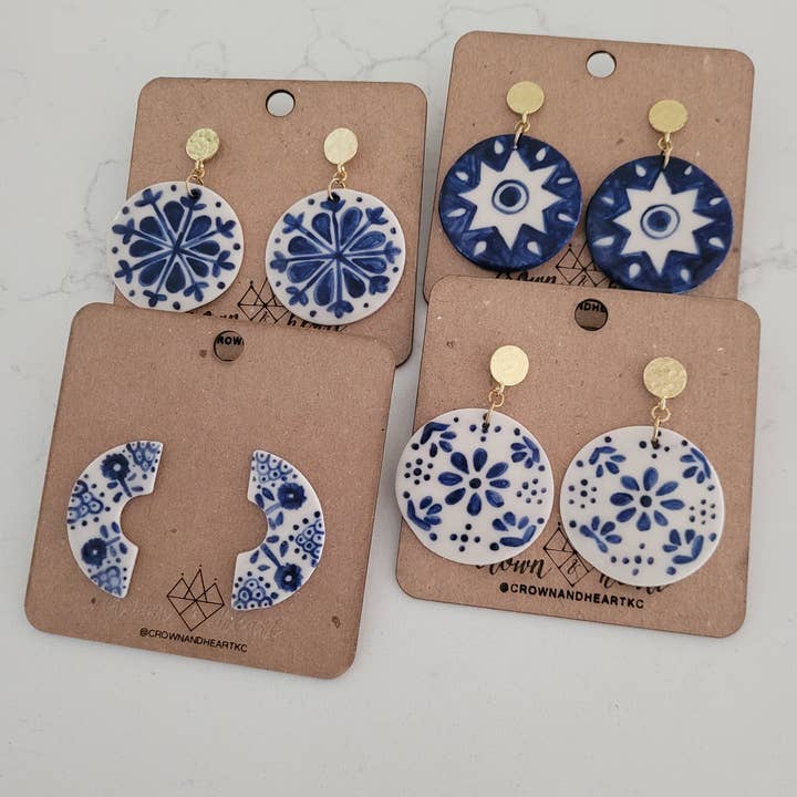 Boucles d'oreilles de style inspirées de Pueblo pour la vente par Crown & Heart